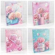 Пакет подарочный с 3D аппликацией "Гвоздики" (микс 260) 30*41,5*12 210г 1/20 1/80 Арт: 000260A - Пакет подарочный с 3D аппликацией "Гвоздики" (микс 260) 30*41,5*12 210г 1/20 1/80 Арт: 000260A