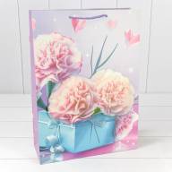 Пакет подарочный с 3D аппликацией "Гвоздики" (микс 260) 30*41,5*12 210г 1/20 1/80 Арт: 000260A - Пакет подарочный с 3D аппликацией "Гвоздики" (микс 260) 30*41,5*12 210г 1/20 1/80 Арт: 000260A