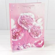 Пакет подарочный с 3D аппликацией "Гвоздики" (микс 260) 30*41,5*12 210г 1/20 1/80 Арт: 000260A - Пакет подарочный с 3D аппликацией "Гвоздики" (микс 260) 30*41,5*12 210г 1/20 1/80 Арт: 000260A
