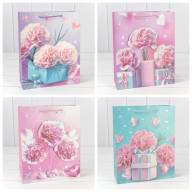 Пакет подарочный с 3D аппликацией "Гвоздики" (микс 260) 26*32*10 210г 1/20 1/240 Арт: 000260C - Пакет подарочный с 3D аппликацией "Гвоздики" (микс 260) 26*32*10 210г 1/20 1/240 Арт: 000260C