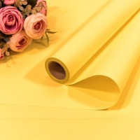 Плёнка 0,58*10м матовая "Корейская" 55мкм Бледно-жёлтый 1/30 Арт: 1338/154