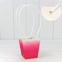 Пакет подарочный "Ваза для цветов" 12,5*12*8 260г "Градиент" Малиновый 1/10 1/200 Арт: 000184H/4