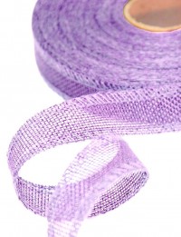 Лента Лен искусственный с проволокой 2,5см*25ярд Светло-сиреневый 1/100 Арт: 5511-25/A69