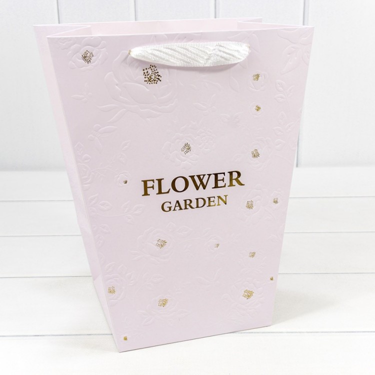 Пакет подарочный "Ваза для цветов" 25*30*16 260г "Flower Garden" Сиреневый 1/10 1/200 Арт: 000233K/2