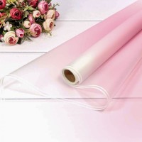 Плёнка 0,58*10м матовая с двойной белой полосой 50мкм Розовый 1/30 Арт: 1624/217