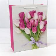 Пакет подарочный с блёстками "Тюльпаны" (микс 312) 26*32*10 210г 1/20 1/240 Арт: 000312C - Пакет подарочный с блёстками "Тюльпаны" (микс 312) 26*32*10 210г 1/20 1/240 Арт: 000312C