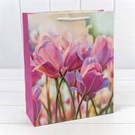 Пакет подарочный с блёстками "Тюльпаны" (микс 312) 26*32*10 210г 1/20 1/240 Арт: 000312C - Пакет подарочный с блёстками "Тюльпаны" (микс 312) 26*32*10 210г 1/20 1/240 Арт: 000312C