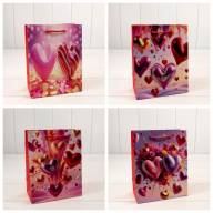 Пакет подарочный с 3D аппликацией "Сердца" (микс 112) 18*23*10 210г 1/20 1/360 Арт: 000112E - Пакет подарочный с 3D аппликацией "Сердца" (микс 112) 18*23*10 210г 1/20 1/360 Арт: 000112E