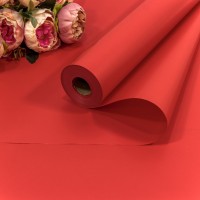 Плёнка 0,58*35м матовая "Корейская" 55мкм Красный 1/12 Арт: 1838/3546
