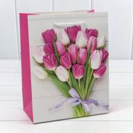 Пакет подарочный с блёстками "Тюльпаны" (микс 312) 18*23*10 210г 1/20 1/360 Арт: 000312E - Пакет подарочный с блёстками "Тюльпаны" (микс 312) 18*23*10 210г 1/20 1/360 Арт: 000312E