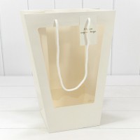 Пакет подарочный с окошком Белый 17*28*37 210г 1/10 1/240 Арт: 000207Q/07