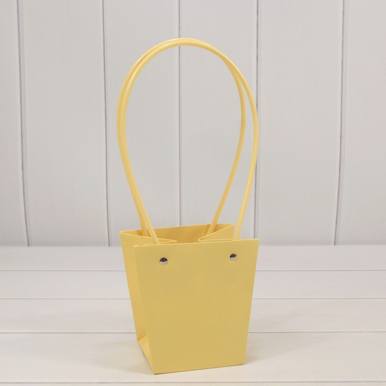  Пакет подарочный "Ваза для цветов" 13*10*13 Жёлтый 1/10 1/250 Арт: 000586F/4