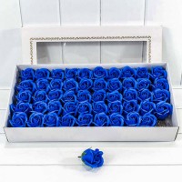 Декоративный цветок-мыло "Роза" класс А Синий 5,5*4 50шт. 1/20 Арт: 420058/13