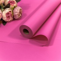 Плёнка 0,58*35м матовая "Корейская" 55мкм Тёмно-розовый 1/12 Арт: 1838/212