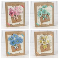 Пакет подарочный с 3D аппликацией "Цветы" (микс 115) 18*23*10 210г 1/20 1/360 Арт: 000115E