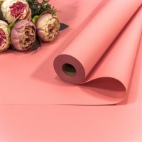 Плёнка 0,58*35м матовая "Корейская" 55мкм Умеренный розовый 1/12 Арт: 1838/3572