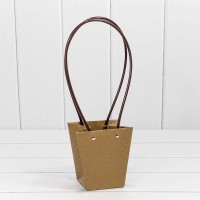 Пакет подарочный "Ваза для цветов" 12,5*12*8 Крафт 1/10 1/200 Арт: 000171H