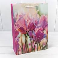 Пакет подарочный с блёстками "Тюльпаны" (микс 312) 30*41,5*12 210г 1/20 1/80 Арт: 000312A - Пакет подарочный с блёстками "Тюльпаны" (микс 312) 30*41,5*12 210г 1/20 1/80 Арт: 000312A