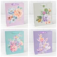 Пакет подарочный с блёстками "Цветы акварель" (микс) 26*32*13 210г 1/20 1/240 Арт: 000197C - Пакет подарочный с блёстками "Цветы акварель" (микс) 26*32*13 210г 1/20 1/240 Арт: 000197C