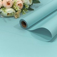 Плёнка 0,58*10м матовая "Корейская" 55мкм Голубой-635 1/30 Арт: 1638/635