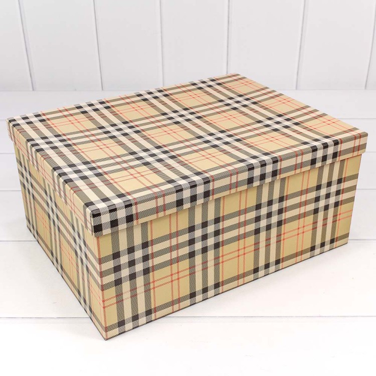 Коробки Прямоугольные Набор 1/10 34*26*15,3 "Клетка" Жёлтый 1/6 Арт: 721604/1438