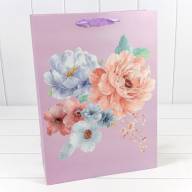 Пакет подарочный с блёстками "Цветы акварель" (микс) 30*41,5*12 210г 1/20 1/80 Арт: 000197A - Пакет подарочный с блёстками "Цветы акварель" (микс) 30*41,5*12 210г 1/20 1/80 Арт: 000197A