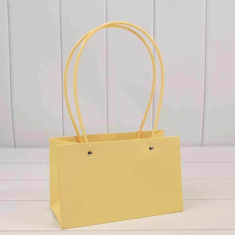  Пакет подарочный "Ваза для цветов" 22*10,5*13,5 Жёлтый 1/10 1/300 Арт: 000586EA/4