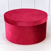 Коробки Круглые Набор 1/3 29,7*16 "Бархат" Пурпурно-красный 1/6 Арт: 720912/4
