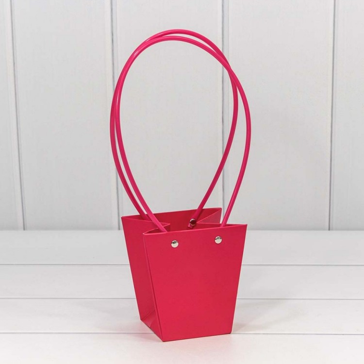 Пакет подарочный "Ваза для цветов" 12,5*12*8 Малиновый 1/10 1/200 Арт: 000171H/25