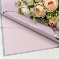 Плёнка в листах 55*55 (20 шт.) глянцевая/матовая с серебряной рамкой 50мкм Сиреневый 1/60 Арт: 1862/7