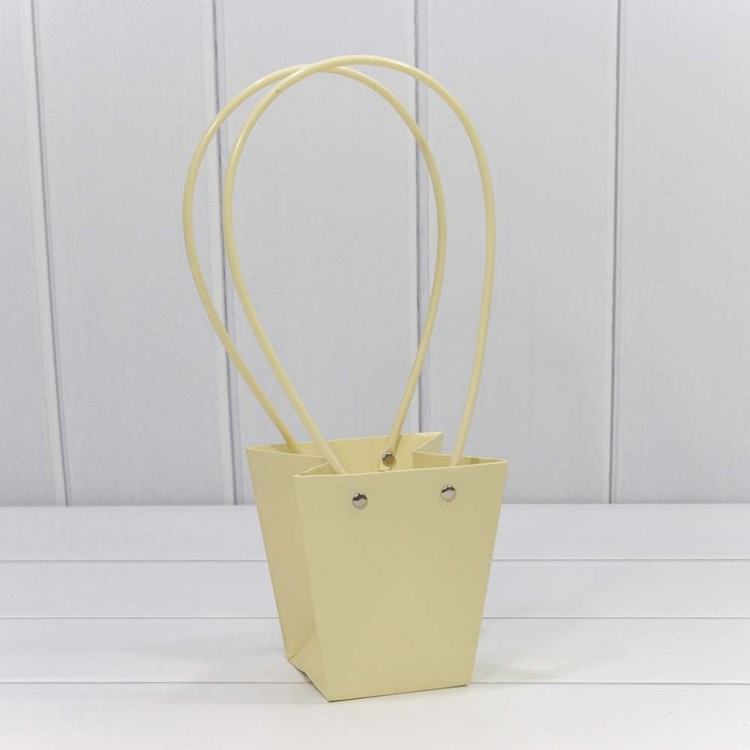 Пакет подарочный "Ваза для цветов" 12,5*12*8 Бежевый 1/10 1/200 Арт: 000171H/29