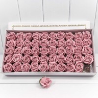 Декоративный цветок-мыло "Роза" класс А Серовато-пурпурно-розовый 5,5*4 50шт. 1/20 Арт: 420058/228