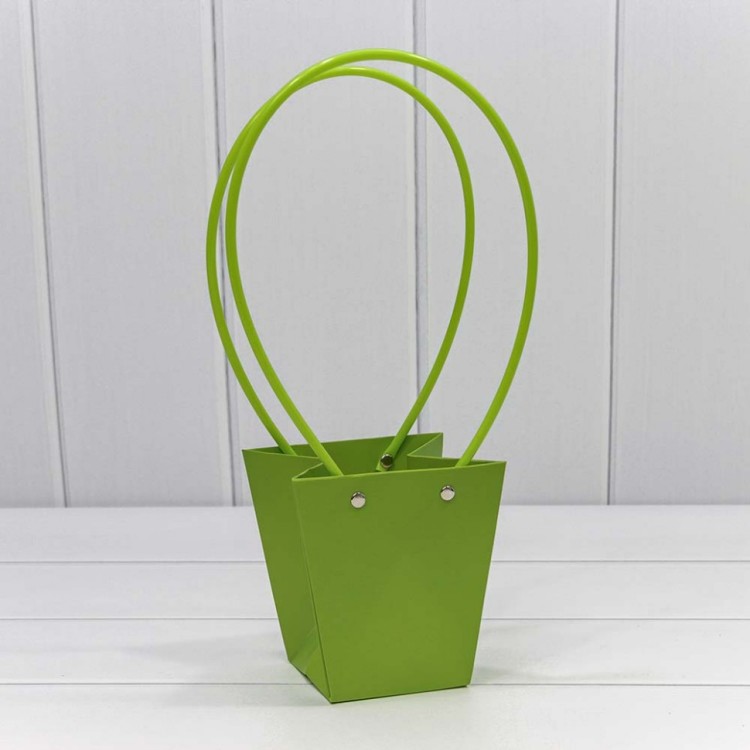 Пакет подарочный "Ваза для цветов" 12,5*12*8 Салатовый 1/10 1/200 Арт: 000171H/28