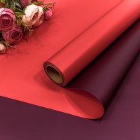 Плёнка 0,58*10м матовая двухсторонняя 60мкм Красный/Тёмно-пурпурный 1/30 Арт: 1604/195