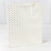 Пакет подарочный с тиснением (547) 26*32*12 210г Белый 1/20 1/240 Арт: 000547C/1