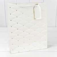 Пакет подарочный с тиснением (549) 26*32*12 210г Белый 1/20 1/240 Арт: 000549C/1