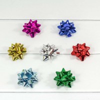 Бант-звезда 6,3 см на липучке металл (микс) 1/40 1/30 упак. Арт: 500559-25