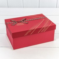Коробки Прямоугольные Набор 1/3 22,5*16*9,5 с бантом "Wishes" Красный 1/12 Арт: 721624/2