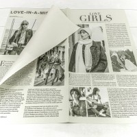 Плёнка в листах 56,5*56,5 (20 шт.) матовая "Газета GIRLS" 65мкм Серый 1/60 Арт: 1616/CG1