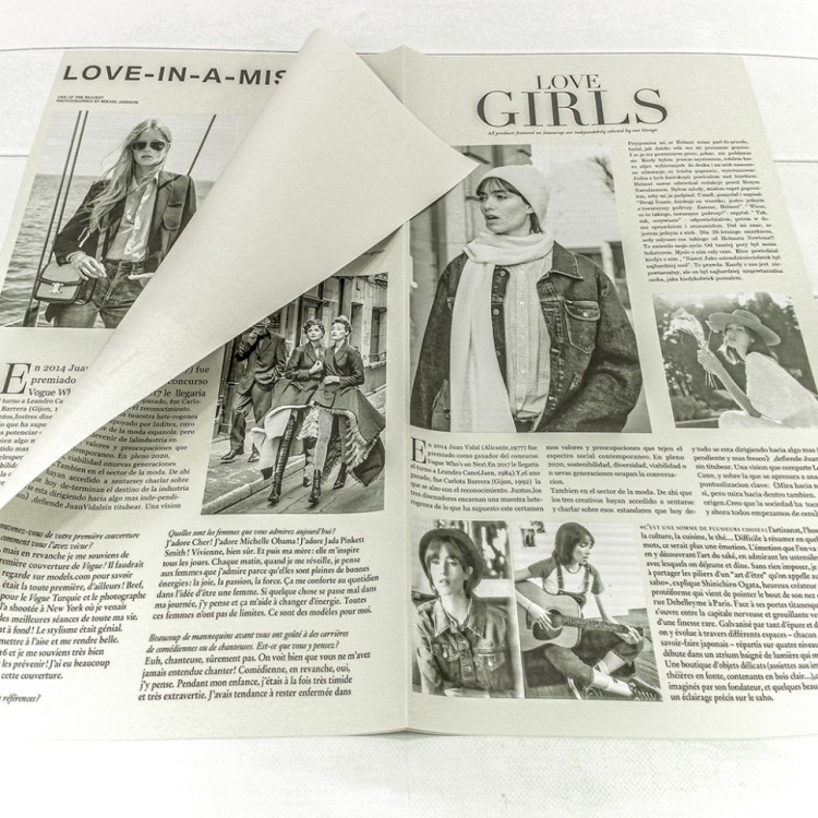 Плёнка в листах 56,5*56,5 (20 шт.) матовая "Газета GIRLS" 65мкм Серый 1/60 Арт: 1616/CG1