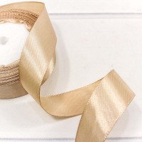Лента Атласная Сатин 2,5см*25ярд Перламутрово-бежевый 1/5 1/300 Арт: 562-25/67