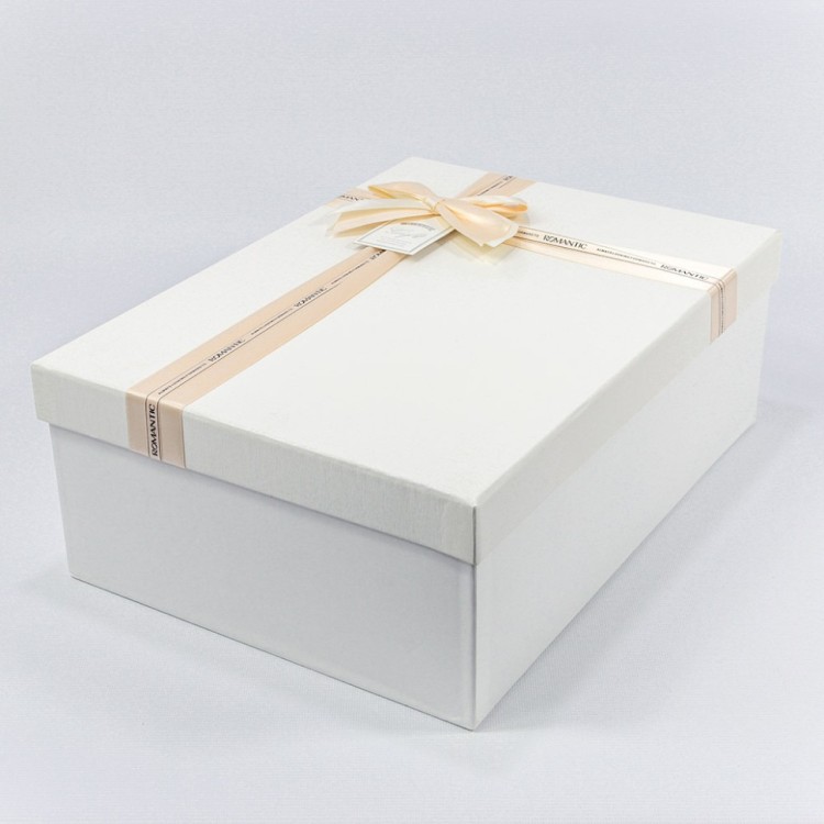 Коробки Прямоугольные Набор 1/3 39*28*14 с бантом Белый 1/12 Арт: 720821/2