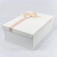 Коробки Прямоугольные Набор 1/3 39*28*14 с бантом Белый 1/12 Арт: 720821/2 - Коробки Прямоугольные Набор 1/3 39*28*14 с бантом Белый 1/12 Арт: 720821/2