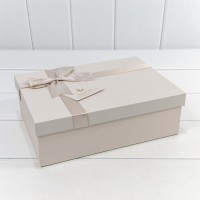 Коробки Прямоугольные Набор 1/3 29*21*9,5 с бантом и цветочком Пудровый 1/12 Арт: 721630/1