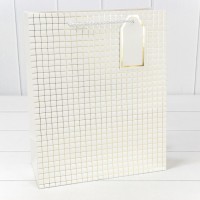 Пакет подарочный с тиснением (551) 26*32*12 210г Белый 1/20 1/240 Арт: 000551C/1