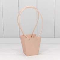 Пакет подарочный "Ваза для цветов" 12,5*12*8 Персиковый 1/10 1/200 Арт: 000171H/33