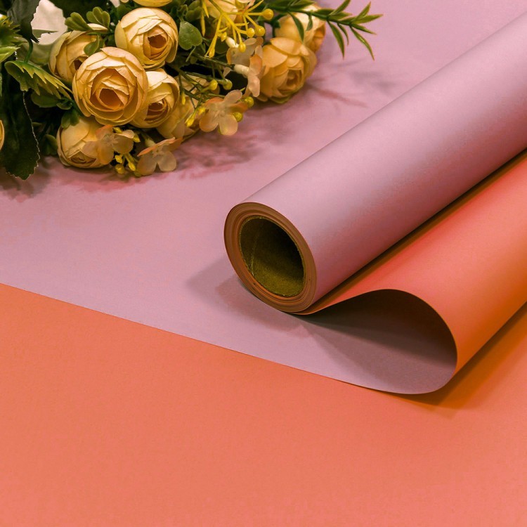 Плёнка 0,58*10м 275г матовая двухсторонняя 65мкм Сиреневый/Оранжевый 1/30 Арт: 1604/680