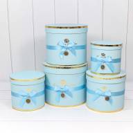 Коробки Цилиндр Набор 1/5 22,5*19,5 &quot;Flowers for you&quot; Голубой 1/8 Арт: 7215009/1394  - Коробки Цилиндр Набор 1/5 22,5*19,5 "Flowers for you" Голубой 1/8 Арт: 7215009/1394 