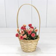 Корзина плетёная Круглая 13*9,5/28 с ручкой "Береста" Натуральный 1/120 Арт: 420200/3 - Корзина плетёная Круглая 13*9,5/28 с ручкой "Береста" Натуральный 1/120 Арт: 420200/3