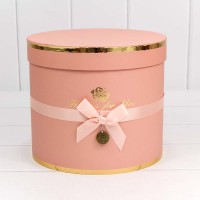 Коробки Цилиндр Набор 1/5 22,5*19,5 "Flowers for you" Персиковый 1/8 Арт: 7215009/1908 